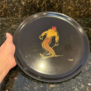 MCM Couroc 10.5" Round Golf Inlaid Design Tray Monterey, CA Vintage